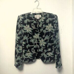 Beautiful flowers Jones New York women long sleeves cropped blazer